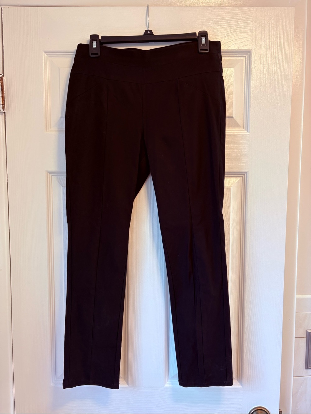 Simply Vera Vera Wang Black Straight-Leg Ponte Pants mid rise size medium